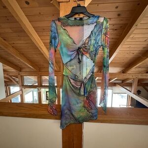 Jaded London Colorful Long Sleeve Dress